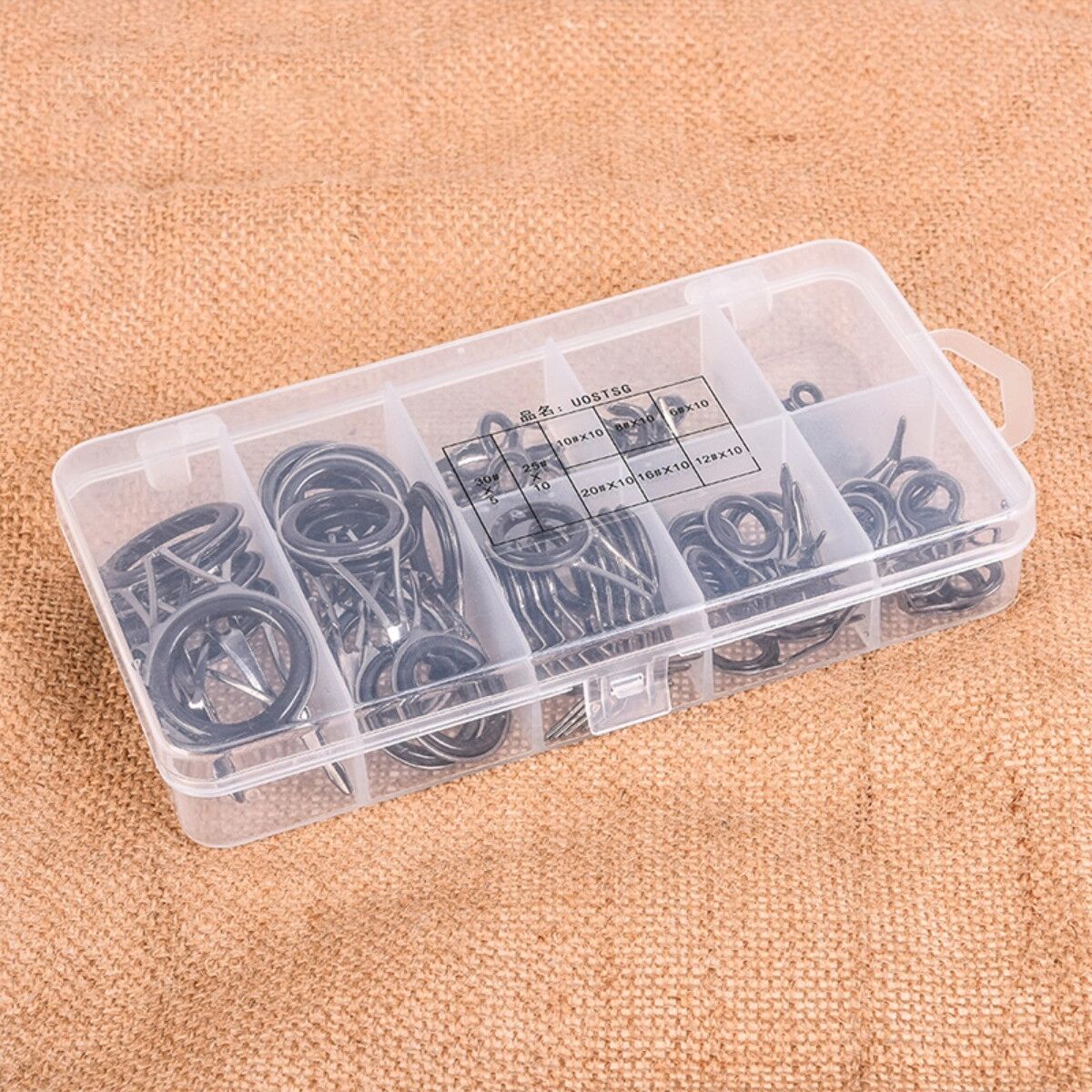 INF Einzel-Fuß Köderruten-Guide-Set – 75 Edelstahl- und Keramikführungen, Schwarz, 4.5cm x 1.6cm