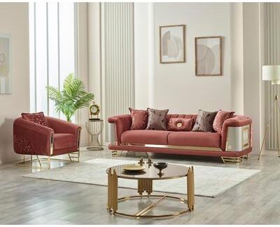 Furnia Dorian 2 Pieces Living Room Sets 1 Sofa 1 Chair
