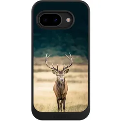 Nivocase Hülle für Google Pixel 9a Handyhülle NIVOcore Case Schwarz Hirsch Wald Wiese (Google Pixel 9a), Smartphone Hülle, Schwarz