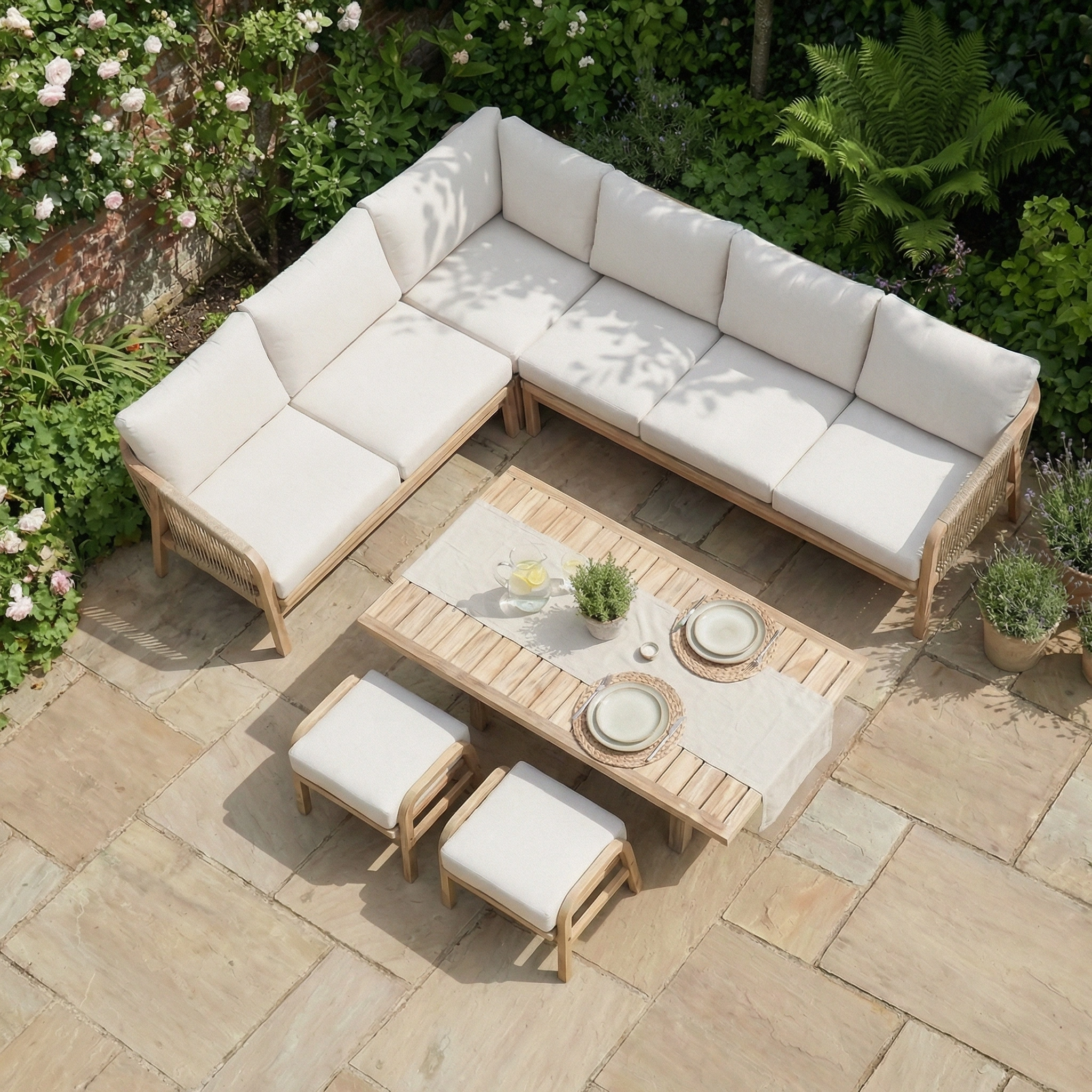Harbour Lifestyle Quay Corner Dining Set in Linen