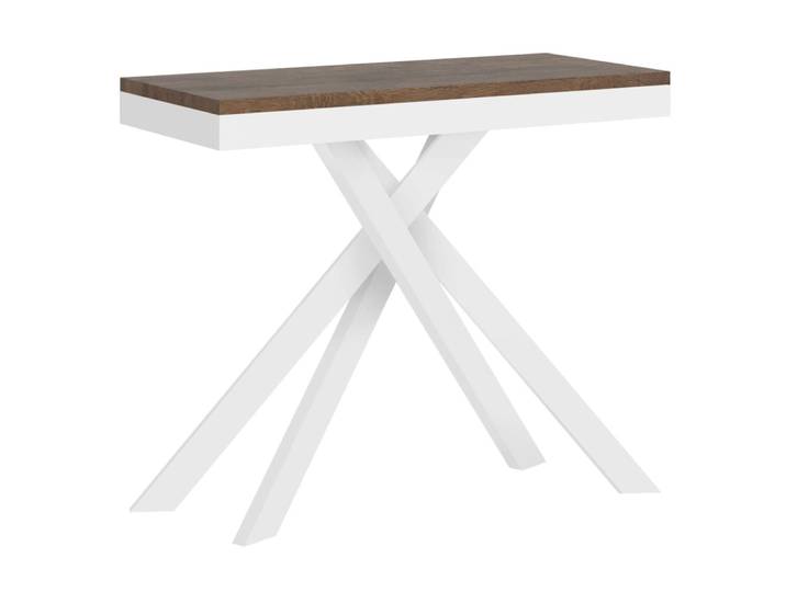 Console extensible 90x40/300 cm effet bois noyer