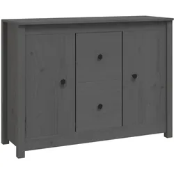 vidaXL Sideboard Grau 100x35x74 cm Massivholz Kiefer