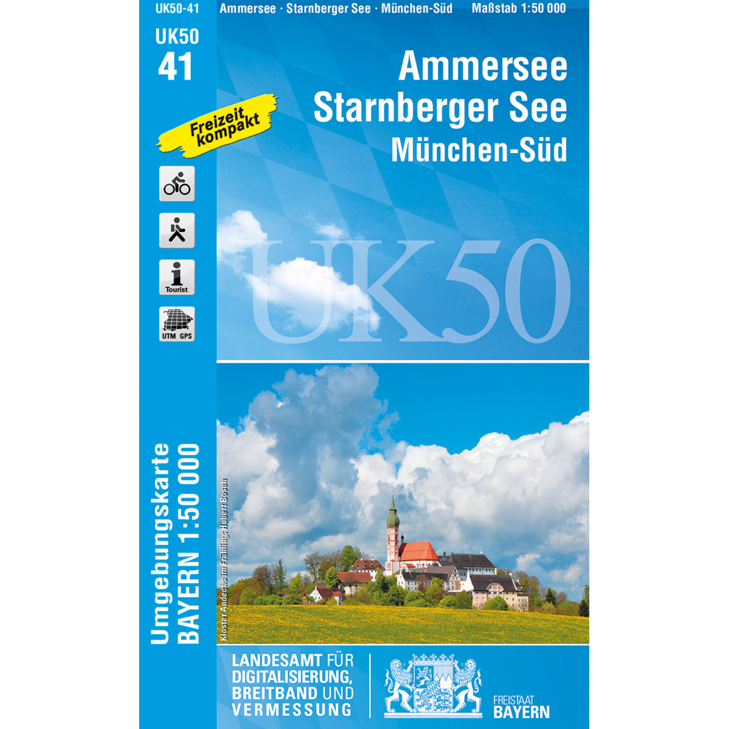 Landesamt Digitalisierung, Breitband, Vermessung UK 50-41 Ammersee, Starnberger See, München-Süd Topografische Karten