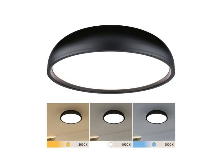 PAULMANN LED Deckenleuchte Selection Bathroom Oka IP44 24W 230V Kunststoff , schwarz, 1, Ø 36cm H: 10,5cm, Leuchten, WhiteSwitch, LED Deckenleuchte