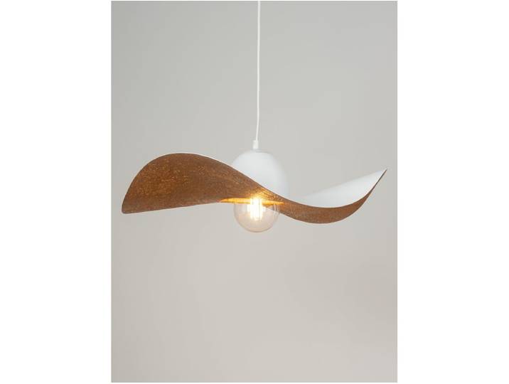Lustre KIRAN bicolore blanc en acier