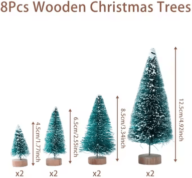 Uplift Curations Mini Sisal Christmas Tree Tabletop Decor With Wooden Base 2