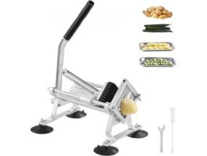 VEVOR Kommerzieller Gemüseschneider, 3/8 Zoll Obstschneider, Gemüseschneider aus Edelstahl & Aluminiumlegierung, Schneider mit rutschfesten Füßen, für Radieschen, Zwiebeln, Kartoffeln, Zitronen