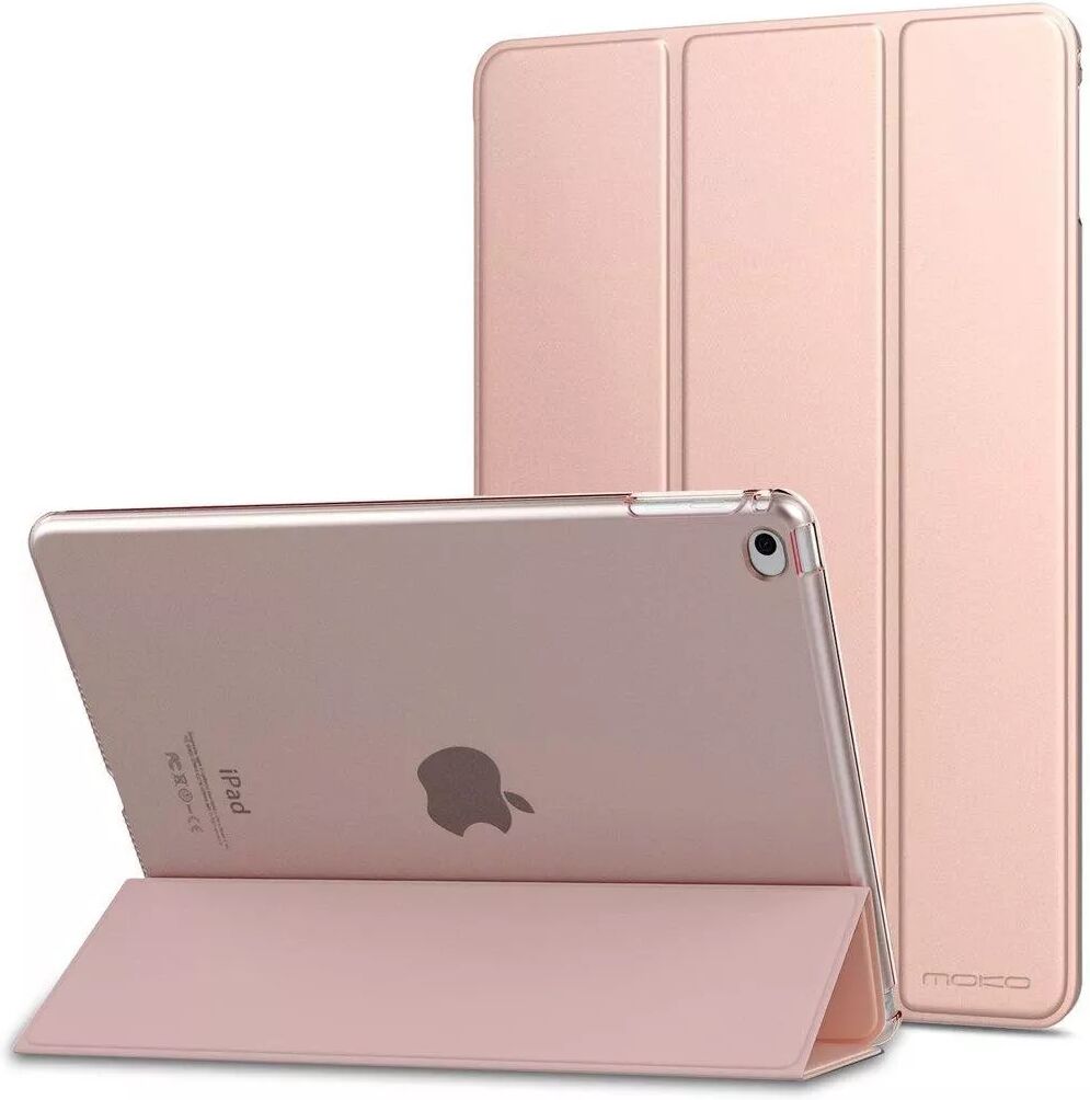INF iPad 6/Air 2 PU Dreifach Faltbare PC Rückseite Schutzhülle - Roségold