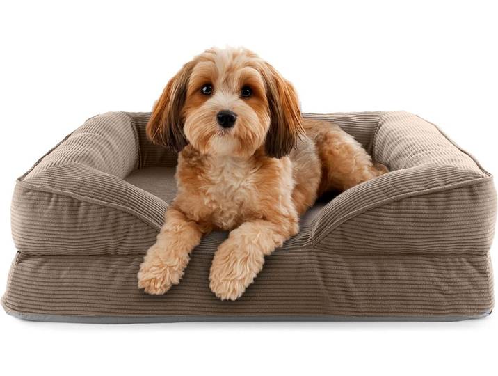 Hundebett LUMALAND Indoor Cord S , braun, B/H/L: 60cm x 18cm x 70cm, Tierbetten, Hundebett