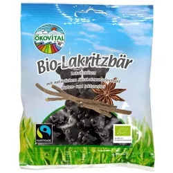 Ökovital Bio Lakritzbären, gegossenes Starklakritz mit Gelatine