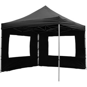 Nexos Pavillon SM936147, schwarz, 3 x 3m, höhenverstellbar, wasserdicht, faltbar