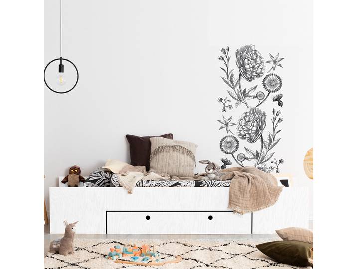 Lit 90x200 sommier et tiroir inclus Tristan Blanc