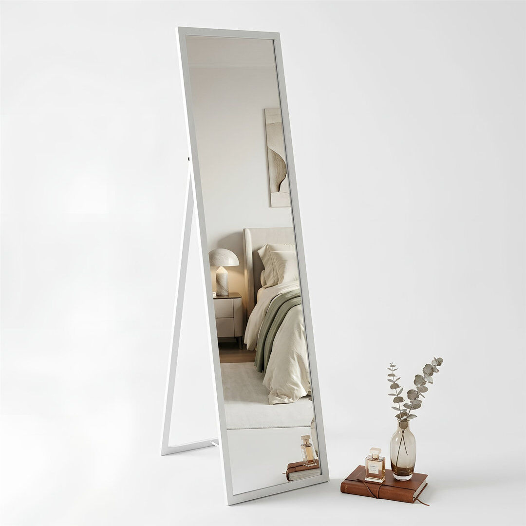 Harbour Housewares Square Full-Length Mirror - Freestanding Mirror for Bedrooms & Hallways White 137cm H X 45.5cm D