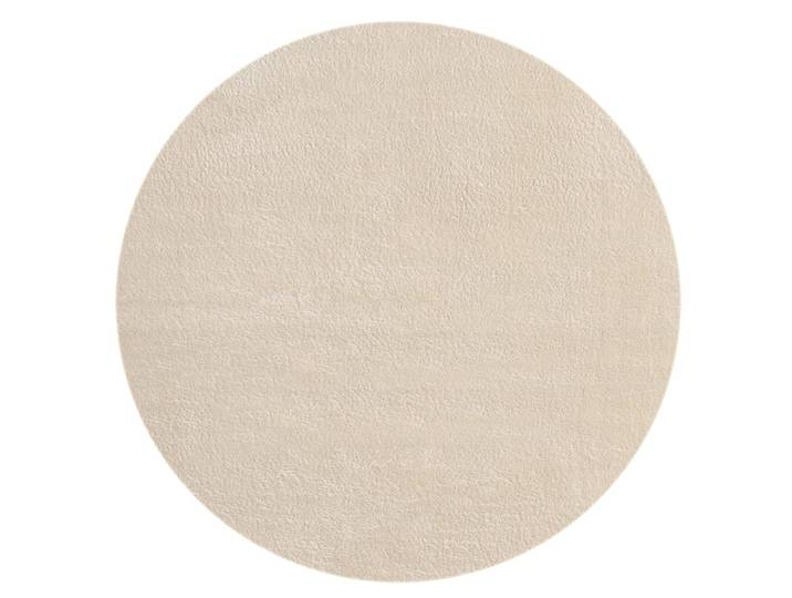 Tapis lavable et antidérapant, uni, beige, 200 cm, rond