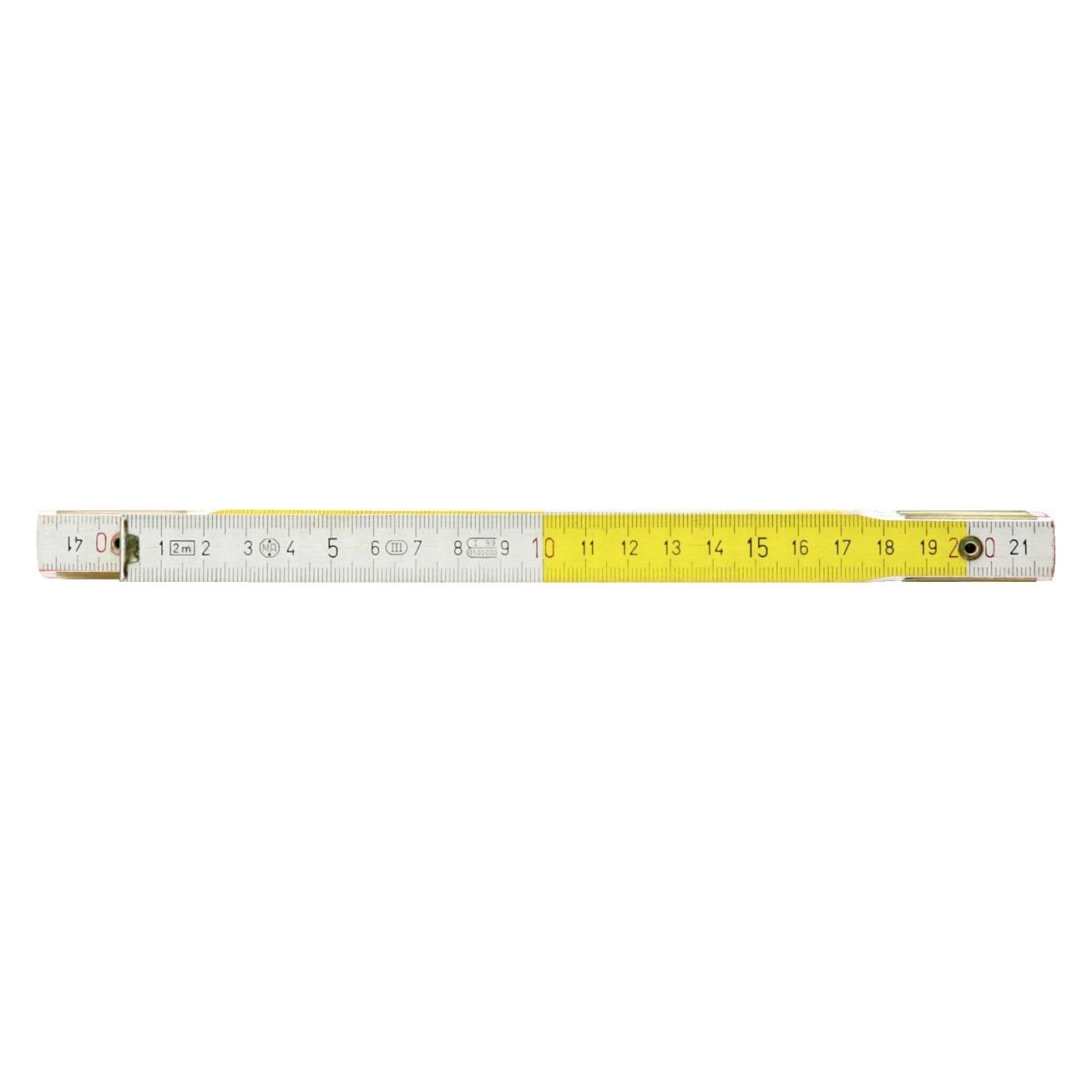 KS Tools Holz-Gliedermassstab, weiss/gelb, 2m (2 m) (300.0063)