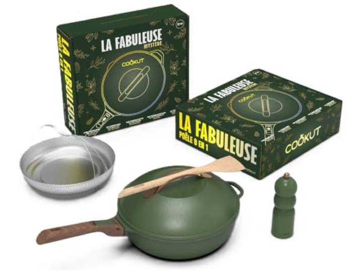 COOKUT, Weihnachts-Set – La Fabuleuse Pfanne 24 cm – Farn (Grün)