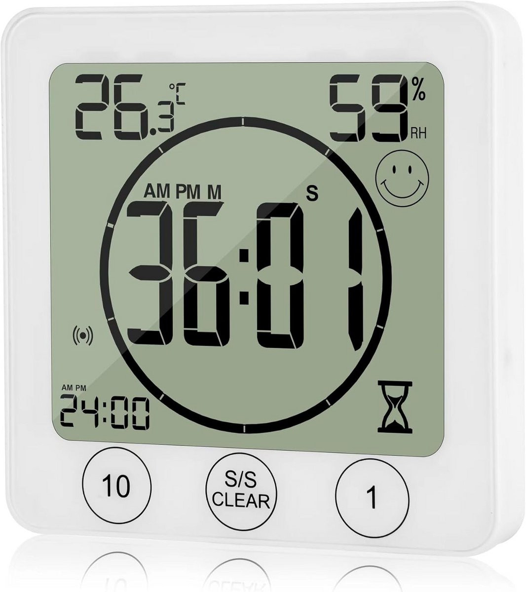 Waterdichte digitale doucheklok met thermometer en hygrometer