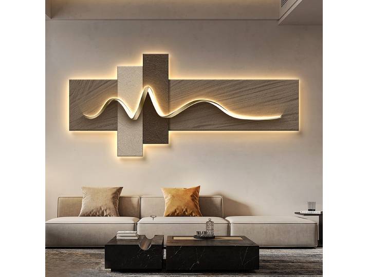 Lumière moderne de luxe Style Wabi Sabi LED peinture décorative décoration de la maison salon chambre canapé TV fond Mural lumière