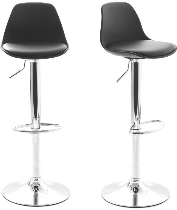 Miliboo Set aus 2 schwarzen Design-Barhockern STEEVY