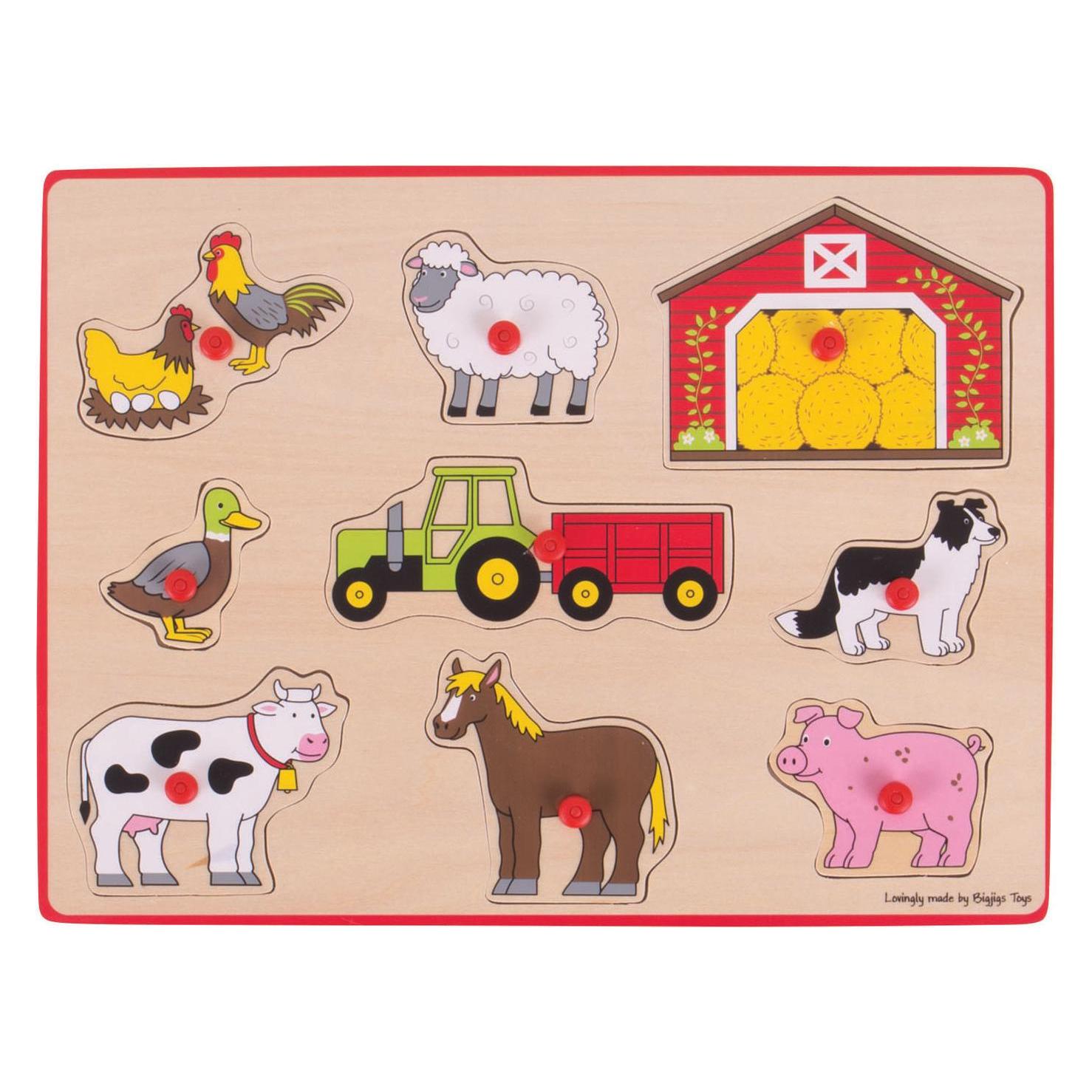 Bigjigs Holz Noppenpuzzel Boerderij (BJ259)