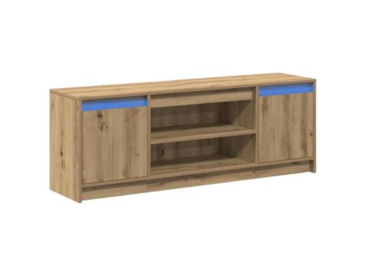 GKHPYURE TV-Schrank braun 139,5 x 34 x 50 cm Holz mehrschichtig Wanddesign, 2 Türen, 2 Regale, funktionale Aufbewahrung, minimalistischer Stil