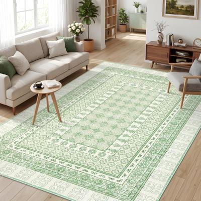 Garvee Vintage Oriental Floral Geometric Border Area Rug