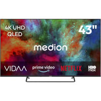 LIFE MD 843602, QLED-Fernseher 108 cm (43 Zoll), schwarz, UltraHD/4K, Triple Tuner, VIDAA