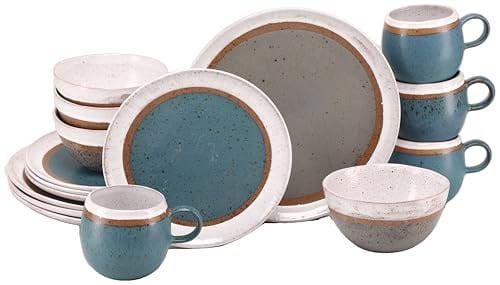 CreaTable Fjord 16-delige combiservies van keramiek voor 4 personen, multicolor