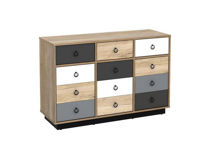 Vente-Unique Kommode - 113 cm x 39.6 cm - holz - mehrfarbig Krypton, Mehrfarbig, Holz, Uni, Rechteckig, 113x74x39 cm, Kleinmöbel, Kommoden, Kommoden