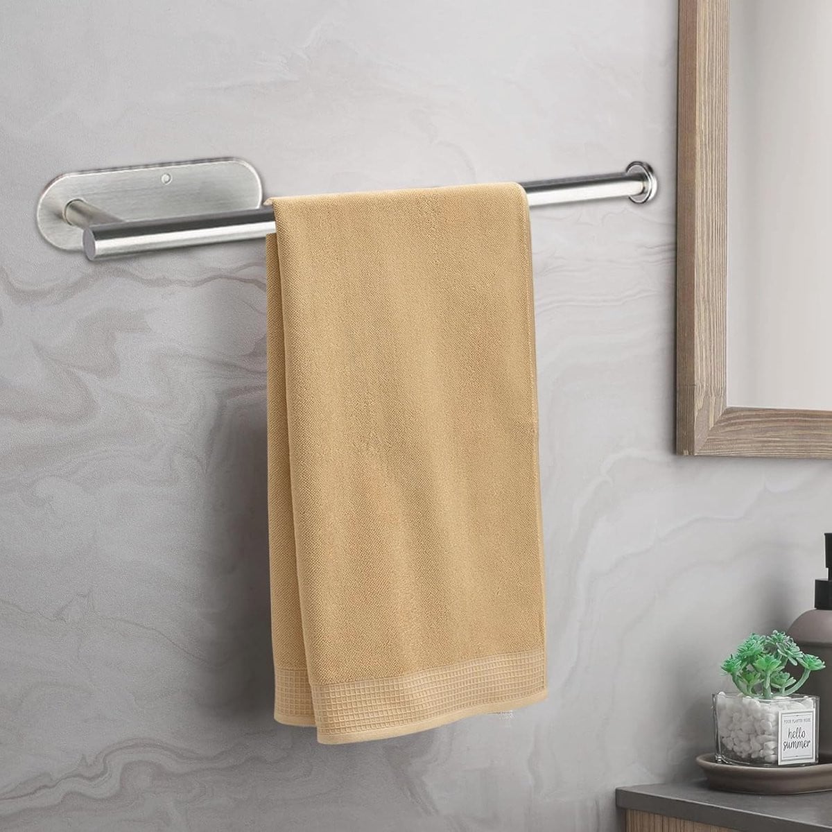 Uittrekbare Handdoekhouder - Zelfklevend, 38 cm, Geborsteld Roestvrij Staal voor Badkamer en Keuken