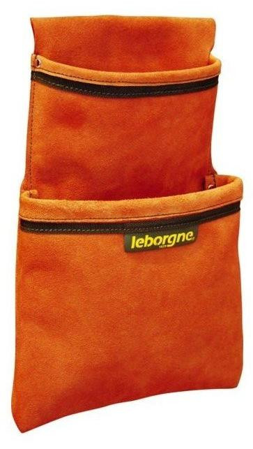 Leborgne Maxipoche dubbele gereedschapstas 25 cm met reflecterende band en metalen klinknagels