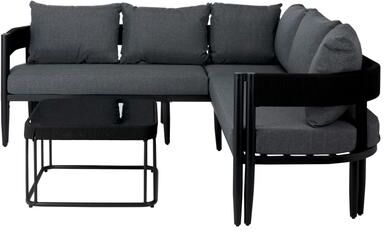 "SAFAVIEH Outdoor Viola Corner Steel 3-Piece Patio Conversation Set - 78"" W x 28"" D x 26"" H"