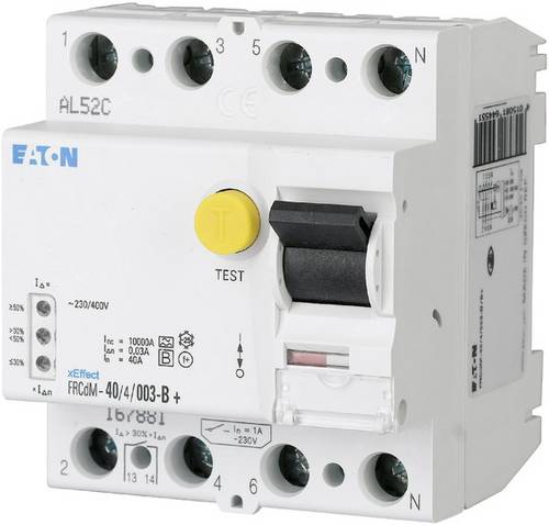 Eaton 167894 FRCDM-63/4/003-G/B FI-Schutzschalter allstromsensitiv 4polig 63 A 0.03 A 240 V, 415 V