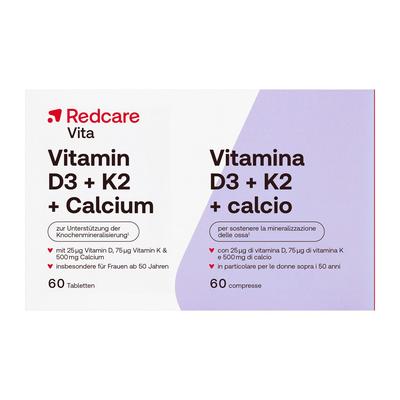 Redcare Vitamin D3 K2 Calcium Tabletten 60 St