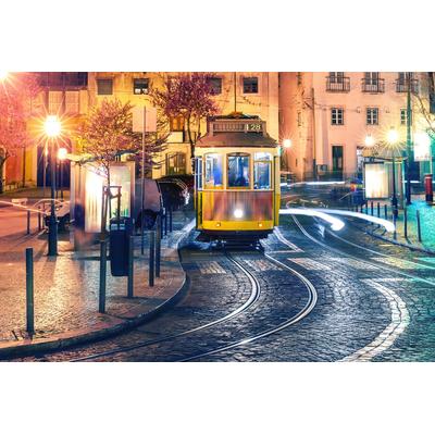 Fototapete PAPERMOON "Straßenbahn", bunt, B:4m L:2,6m, Vlies, Tapeten