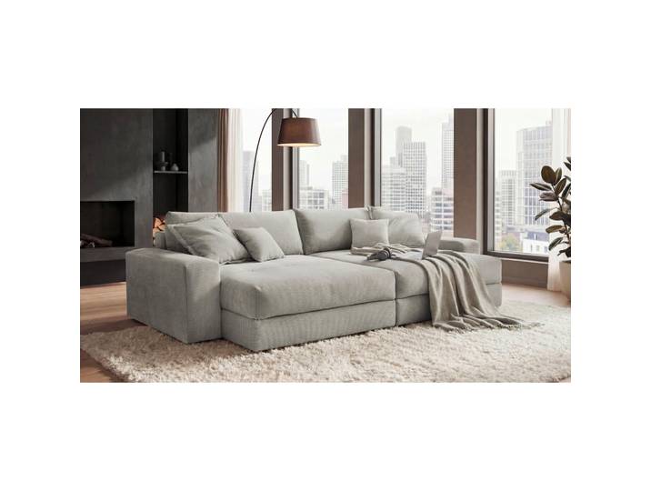 P & B Bigsofa Kamil, Beige, Kunststoff, Füllung: Schaumstoffflocken,Schaumstoffflocken,Schaumstoffflocken, 300x70x180 cm, Rücken echt, Wohnzimmer, Sofas & Couches, Sofassofas