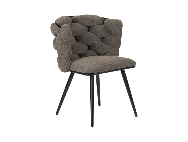 Designerstuhl „Rock“ mit Chenille Bezug - Taupe Chenille Light Taupe Global Interiors