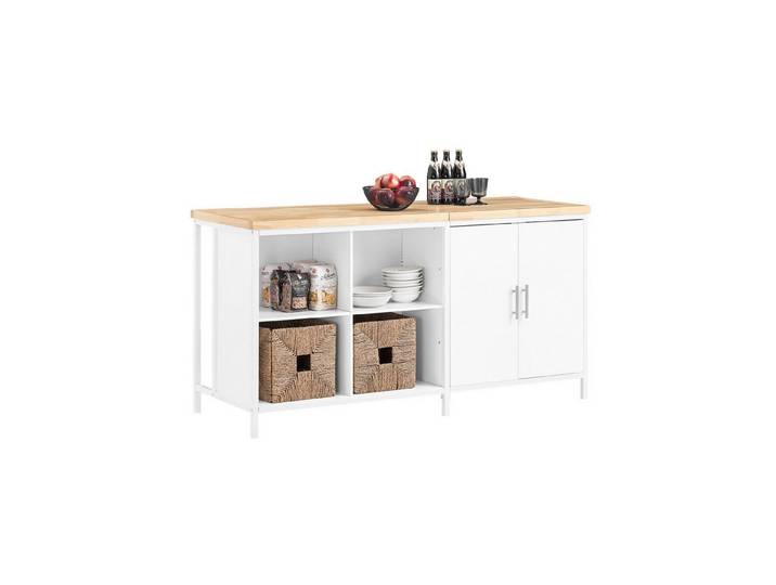 SoBuy Küchenbuffet KNL01, Vitrinenschrank Buffet Küchenarbeitsblock Arbeitsinsel Kücheninsel freistehend Küchenschrank Highborad Kommode Sideboard
