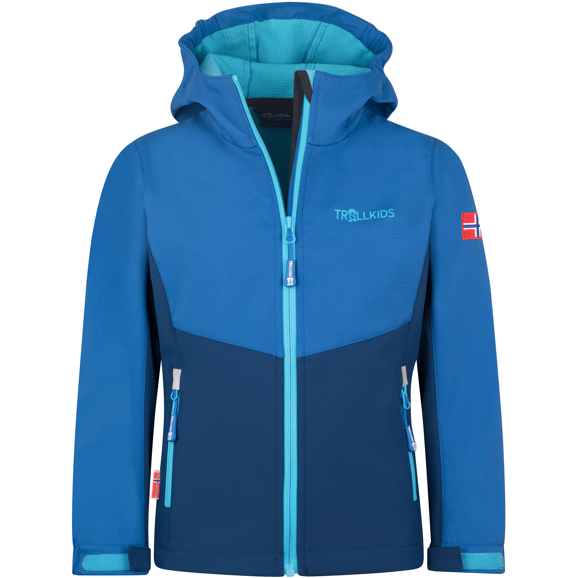 Trollkids Kristiansand Kinder Softshelljacke blau Größe 110 Lifestyle Wasserabweisend Wasserabweisend