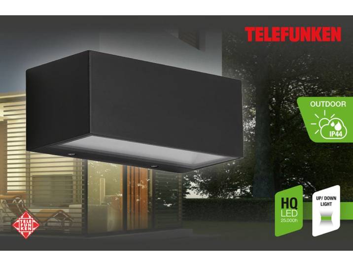 LED Außen-Wandleuchte TELEFUNKEN MONACO , schwarz (weiß, neutral), Leuchten, LED Außen-Wandleuchte