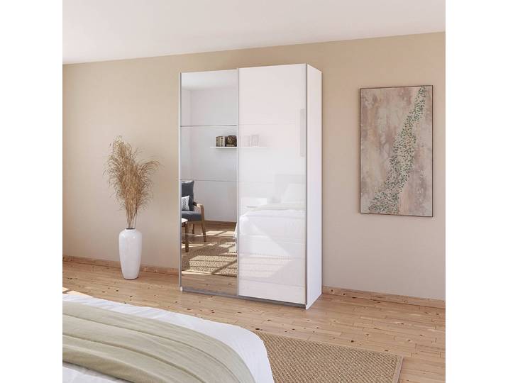 Armoire - Verre & Miroir 136cm Blanc/Blanc alpin