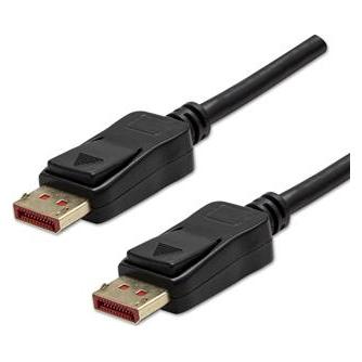 Logo Video-Kabel DisplayPort-Stecker - DisplayPort-Stecker, DP in 1.4, 2m, goldene Konnektoren, schwarz (2 m) (61119054)