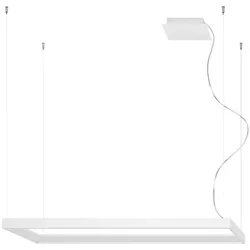 Hängelampe Pendelleuchte Esszimmerlampe weiß LED Alu Wohnzimmerleuchte eckig