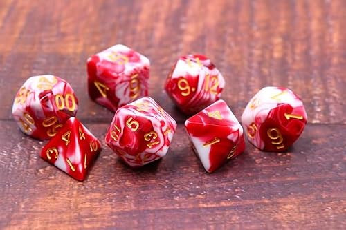 Epic Forge Set van 7 multiformaat dobbelstenen - Cherry Cream