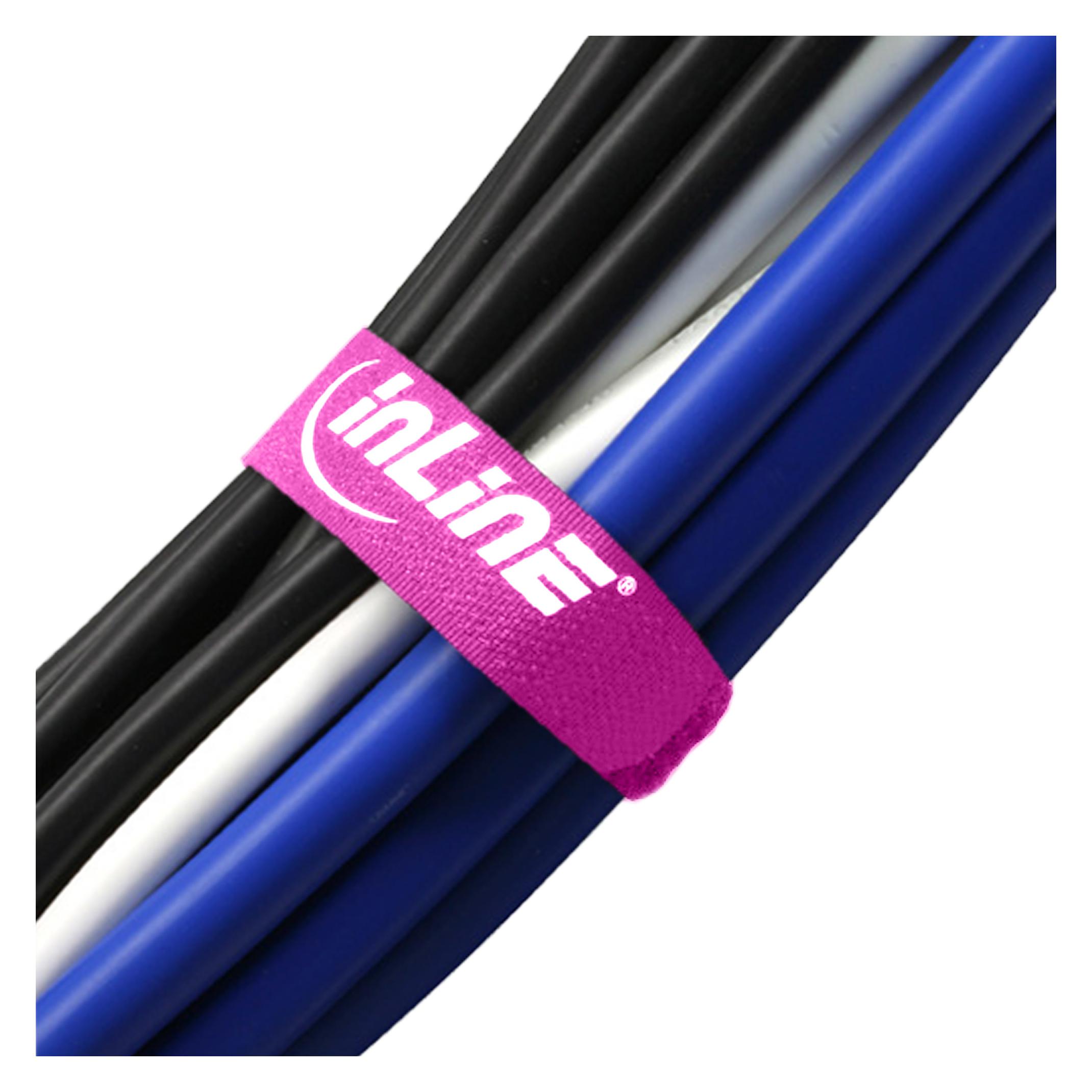 InLine Kabelbinder 20 mm (Klettkabelbinder, 200 mm, 10 Stk.) (59945X)