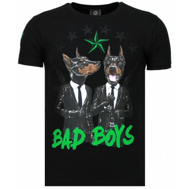Local Fanatic Bad boys pinscher rhinestone t-shirt