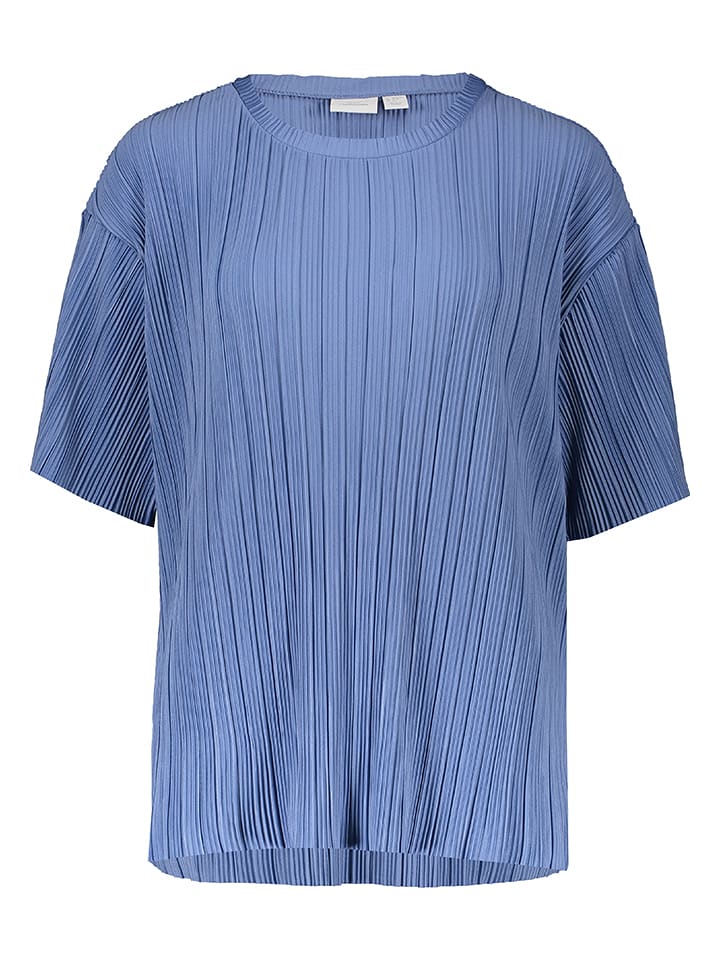 ONLY Carmakoma Plisseebluse "Ravenna" in Blaugrau - M-46/48