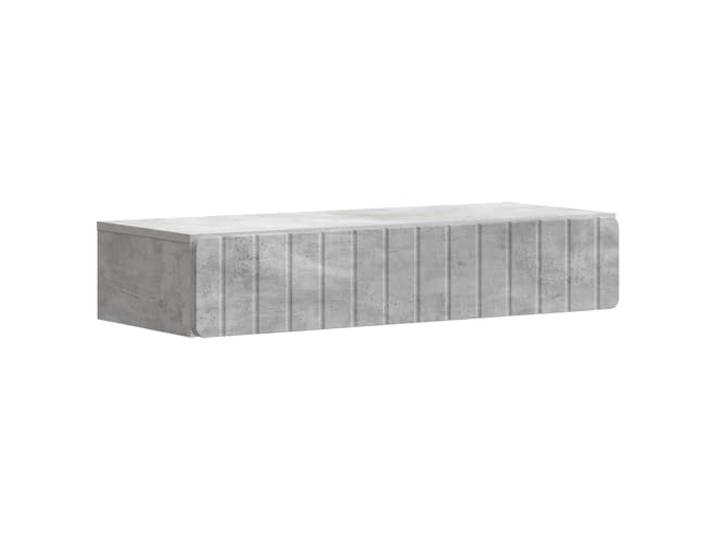 QINXIXINAIXI Wandmontierter Beistelltisch Betongrau 87,5 x 34,5 x 17 cm Holzwerkstoff, rechteckig, Wandmontage, Wohnzimmer, schlank, pflegeleicht, Stauraum