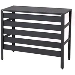 Mendler Alu Verkleidung für Klimaanlage/Wärmepumpe HWC-K59, Abdeckung Schutzgitter Pflanzenregal, Metall 73x90x38cm ~ grau