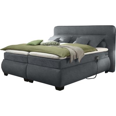 Boxspringbett ED EXCITING DESIGN "Evolution", grau (anthrazit uran 04), B:210cm L:220cm, Komplettbetten, Boxspringbett, inkl. Motor und Topper